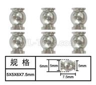HG P601 Parts-Ball head 1 Parts-(6pcs) Parts-5x5x6x7.5mm-W02015,HG P601 RC Truck Parts 6x6 1/10 Parts 